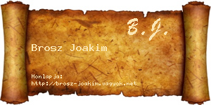 Brosz Joakim névjegykártya